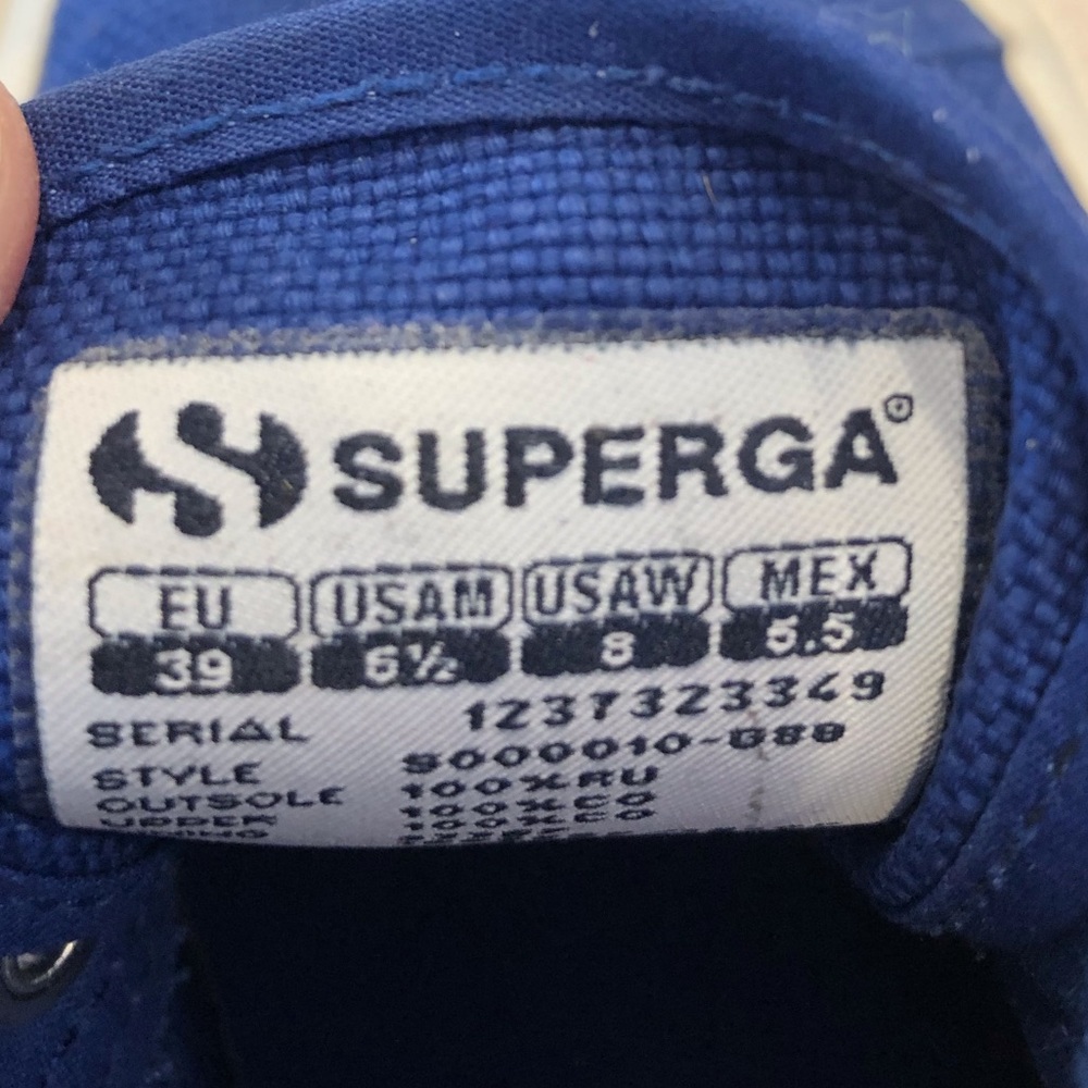 Supera Blue Canvas Sneakers, Size 8 - Picture 8 of 9